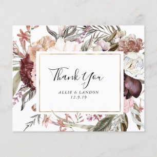 Dusty Floral Thank You Card   Budget