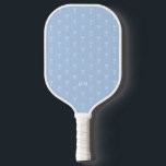 Dusty French Something Blue Classic Coquette Bow  Pickleball Paddle<br><div class="desc">This classic dusty French blue is a calming backdrop for these dainty white coquette bows. A classic Something Blue towards celebrating your favourite bride to be or to complement your classic aesthetic. Hit this courts with this monogrammed pickleball paddle this season. Makes a great Christmas or Hanukkah gift for the...</div>