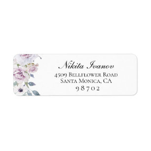Dusty Garden Floral Return Address
