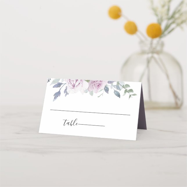 Dusty Garden Floral Wedding Place Card (Front)