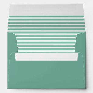 Dusty Green and White Striped  Envelope