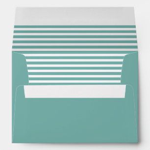 Dusty Green and White Striped Envelopes
