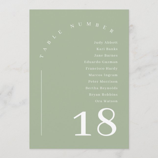 Dusty Green Boho Arch Wedding Seating Chart Table  Invitation (Front)