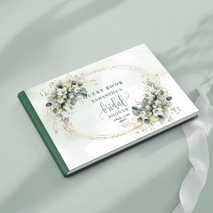Dusty Green Botanical Bridal Shower Guest Book