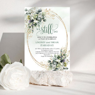 Dusty Green Botanical Foliage We Still Do Invite