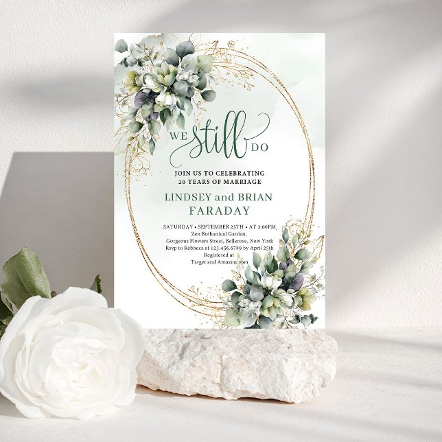 Dusty Green Botanical Foliage We Still Do Invite (Dusty Green Botanical Foliage We Still Do Invite)