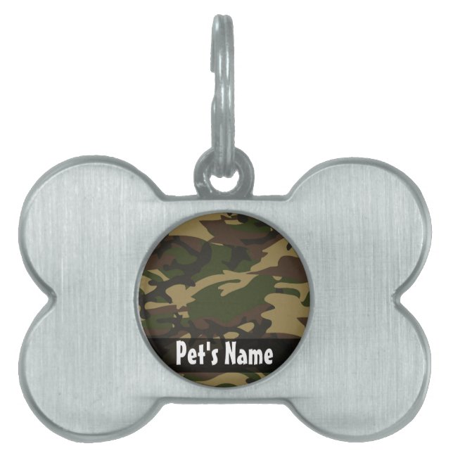 Dusty Green Camo Pet ID Tag (Front)