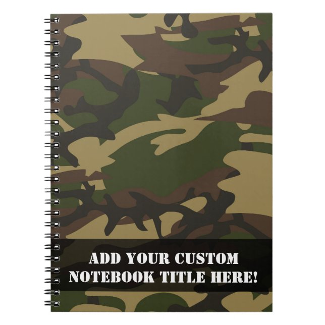 Dusty Green Camo Spiral Notebook (Front)