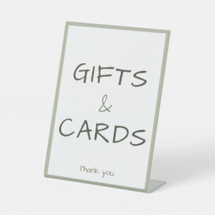 Dusty Green Casual Handwriting Gifts & Cards  Pedestal Sign