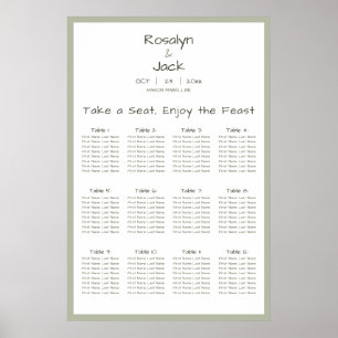 Dusty Green Casual Handwriting Take a Seat Poster