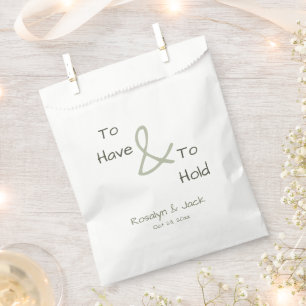 Dusty Green Casual Handwriting To Have & To Hold Favour Bags