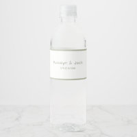 Dusty Green Casual Handwriting Water Bottle Labels