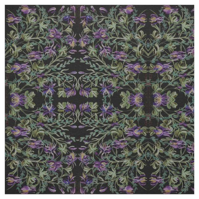 Dusty Green Columbine Fabric (Swatch)