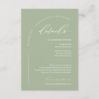 Dusty Green Earthy Wedding Details Enclosure Card
