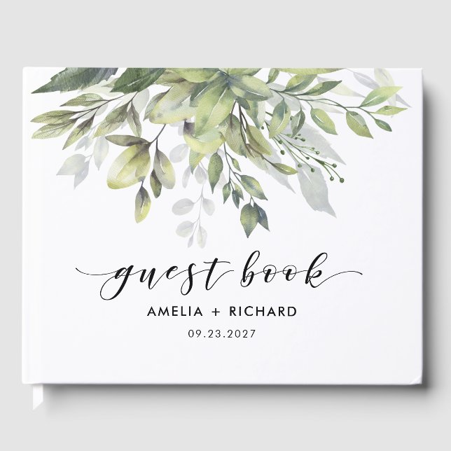 Dusty Green Eucalytus Guest Book (Front)