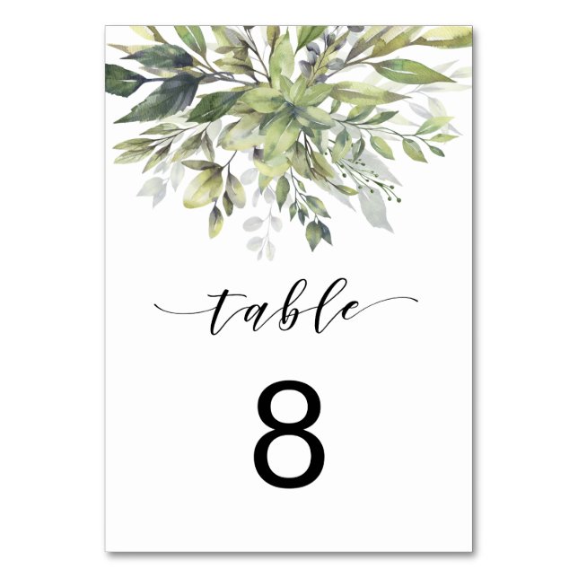 Dusty Green Eucalytus Table Number (Front)
