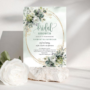 Dusty Green Greenery Bridal Shower Invitation