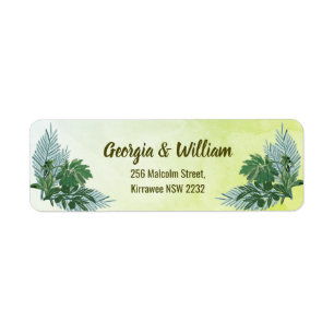 Dusty Green Greenery Rustic Wedding Return Address
