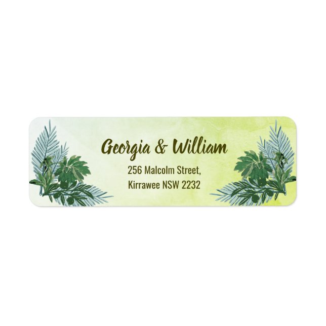 Dusty Green Greenery Rustic Wedding Return Address (Front)