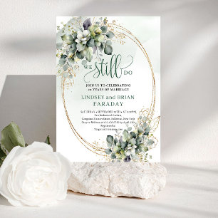 Dusty Green Greenery Watercolor We Still Do Invite