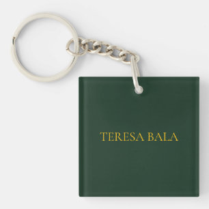 dusty green keychain, minimalist name keychain, mo key ring