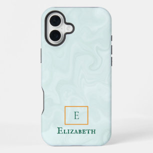 dusty green marble customisable and personalised iPhone 16 plus case