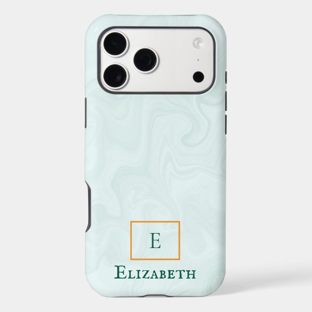 dusty green marble customizable and personalized (Back)