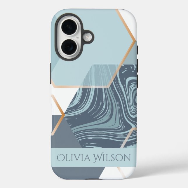 dusty green marble customizable personalized name Case-Mate iPhone case (Back)