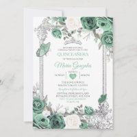 Dusty Green Mexican Charra Mis Quince Butterfly