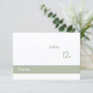 Dusty Green Minimalist Modern Place Card