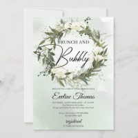 Dusty green olive wreath floral brunch and bubbly