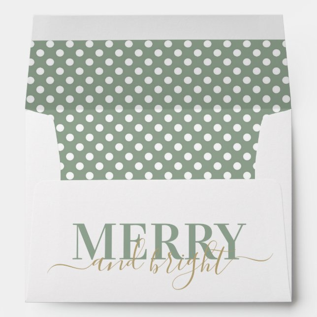 Dusty green polka dot pattern Christmas Envelope (Back (Bottom))
