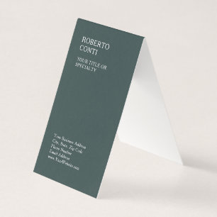 Dusty Green Unique Plain Minimalist  Business Card