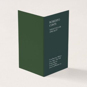 Dusty Green Unique Plain Minimalist Premium Linen Business Card