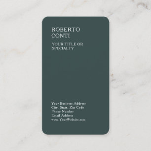 Dusty Green Unique Plain Minimalist Premium Silk Business Card