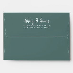 Dusty Green Wedding Return Address Envelope