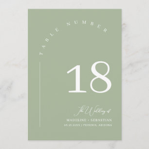 Dusty Green Wedding Seating Chart Table Number