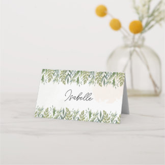 Dusty Greenery Folded Place Card