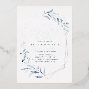 Dusty Greenery Rose Gold Rustic Bridal Shower Foil