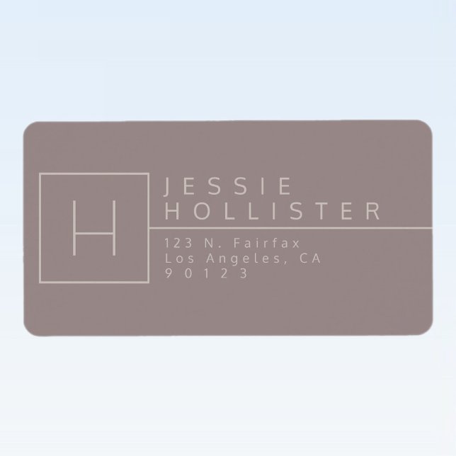 Dusty Grey/Silver Rust Monogrammed Return Address Label (Creator Uploaded)