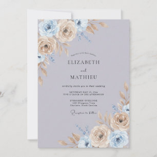 Dusty Lavender Alluring Spring Wedding Invitation