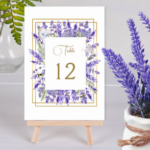 Dusty Lavender Elegant Purple Wedding Table Number