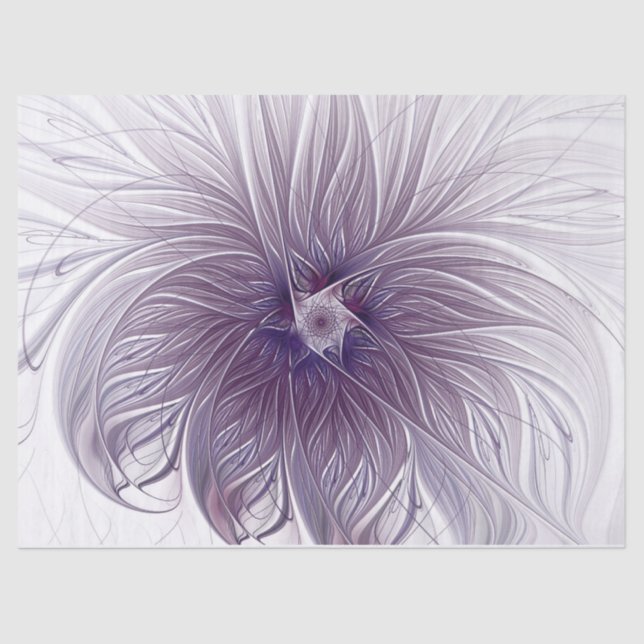 Dusty Lavender Fractal Flower Tissue Paper (Front)