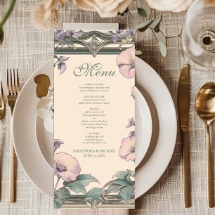 Dusty Lavender Frame wedding Menu