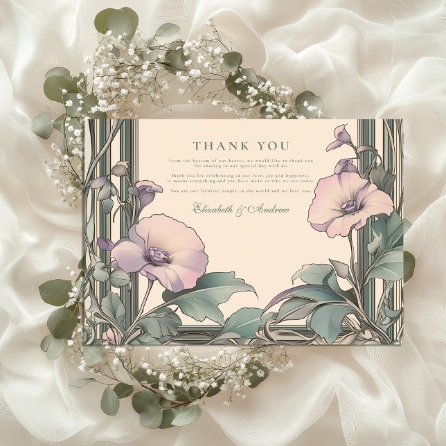 Dusty Lavender Frame wedding Thank You Card (Creator Uploaded)