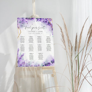Dusty Lavender Modern Wedding Seating Chart