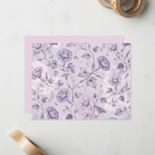 Dusty Lavender Morning Glories Elegant Floral Card