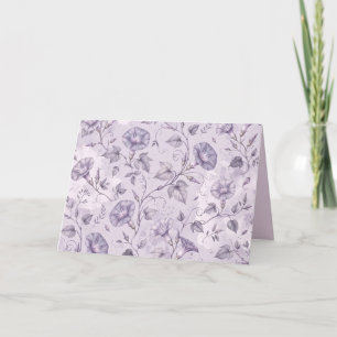 Dusty Lavender Morning Glories Elegant Floral Card