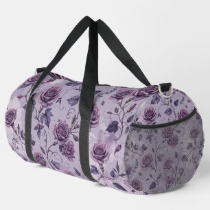 Dusty Lavender Rose Moody Dreamy Hues Floral Duffle Bag