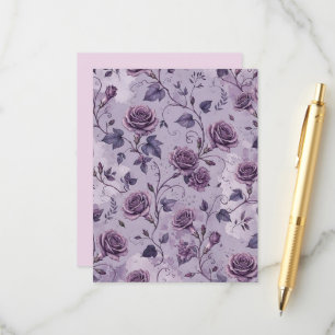 Dusty Lavender Rose Moody Dreamy Hues Floral Enclosure Card